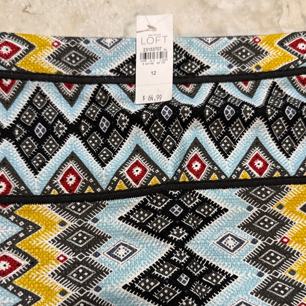 LOFT Vibrant Chevron Pattern Skirt